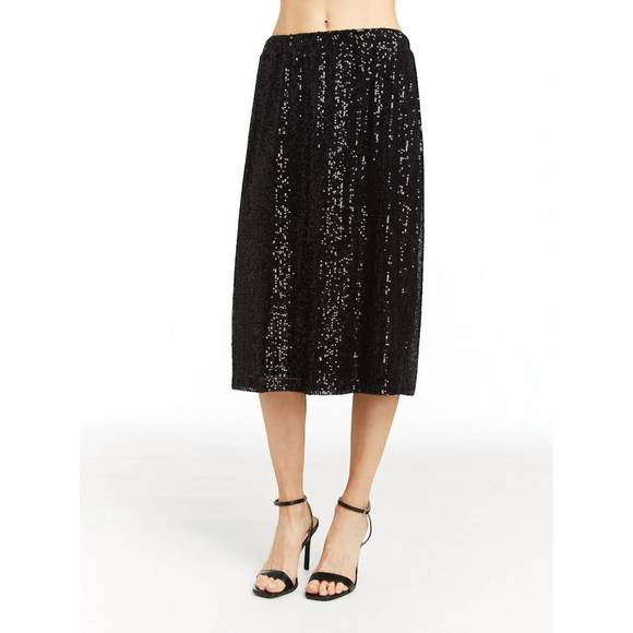 NEW DREW oaklynn sequin skirt in black